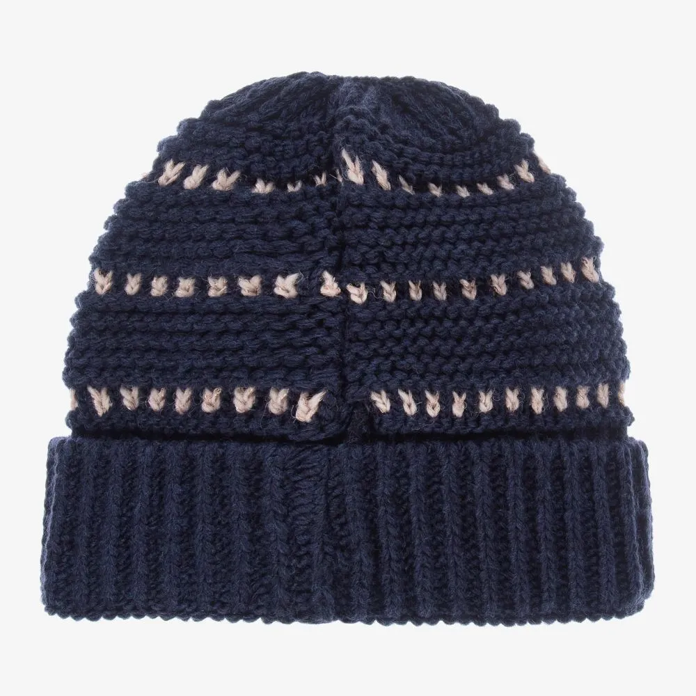 Girls Blue Knitted Hat Set