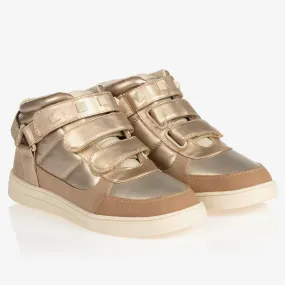 Girls Gold High-Top Trainers