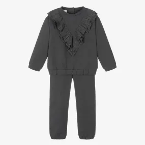 Grey Ruffle Tracksuit for Girls