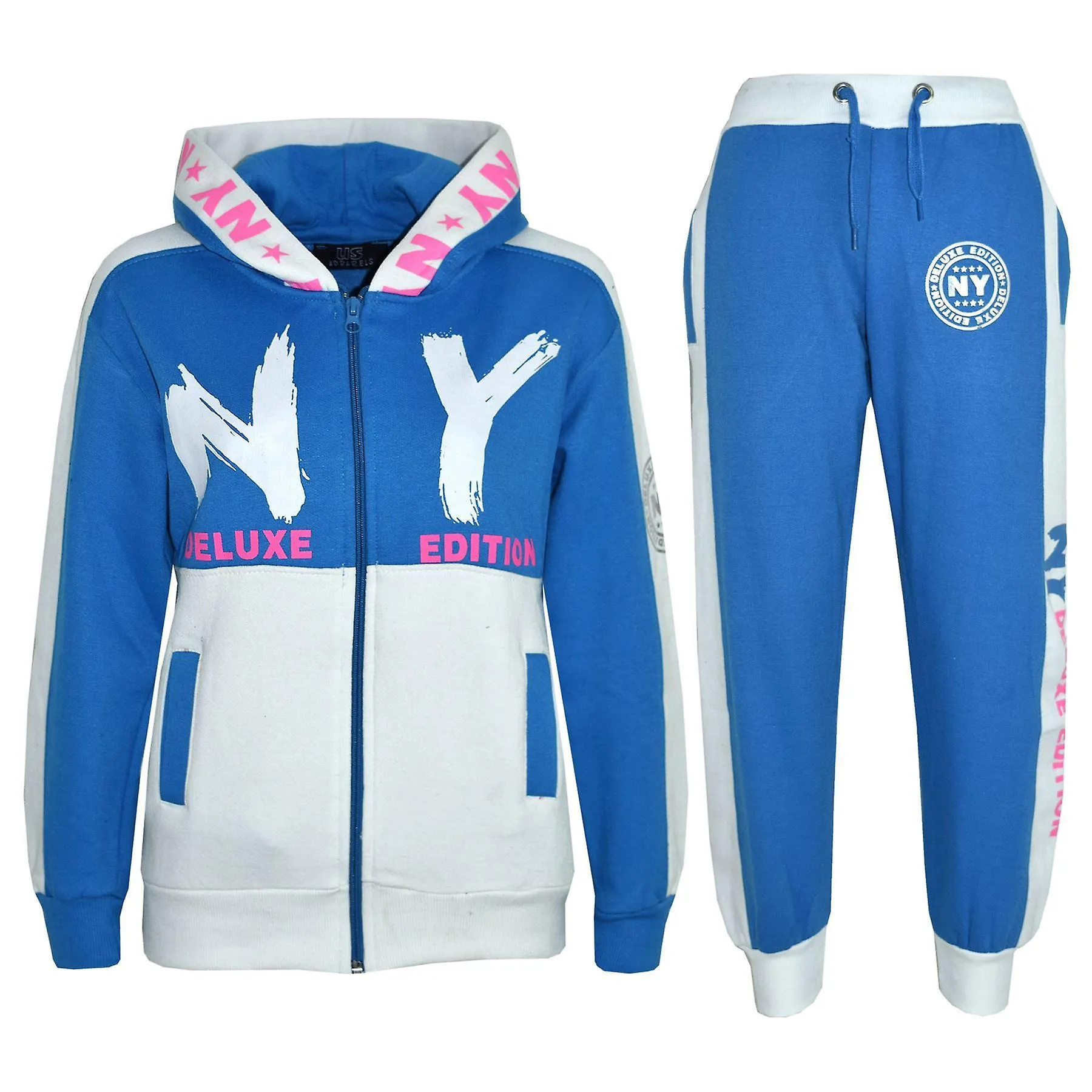 Girls NY Deluxe Edition Print Contrast Panelled Tracksuit