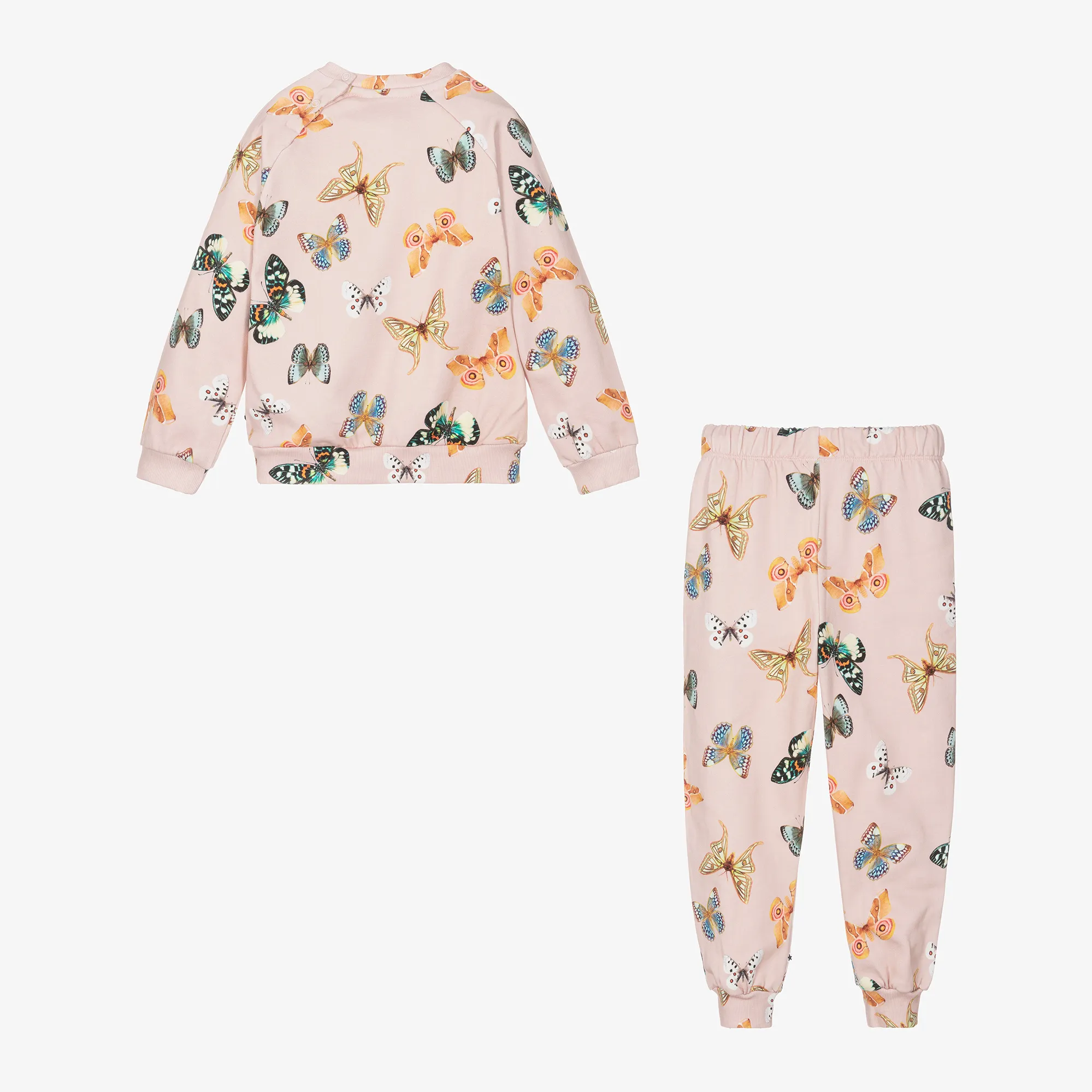 Girls Pink Butterfly Print Organic Cotton Tracksuit