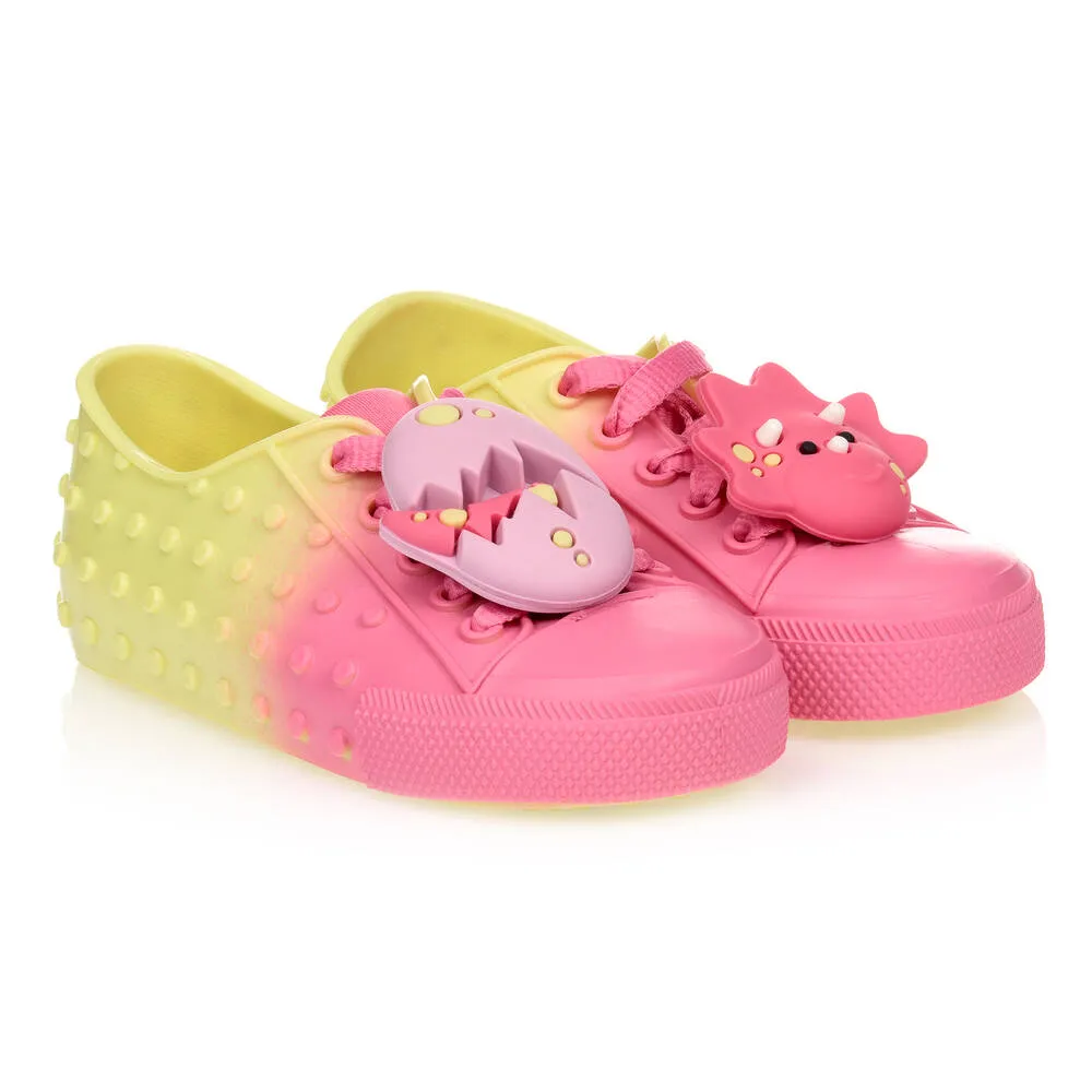 Girls Pink Dino Jelly Trainers