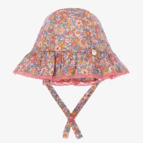 Girls Pink Floral Liberty Hat