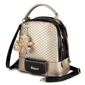 Glossy Quilted Geometric Girls Backpacks - New Arrivals