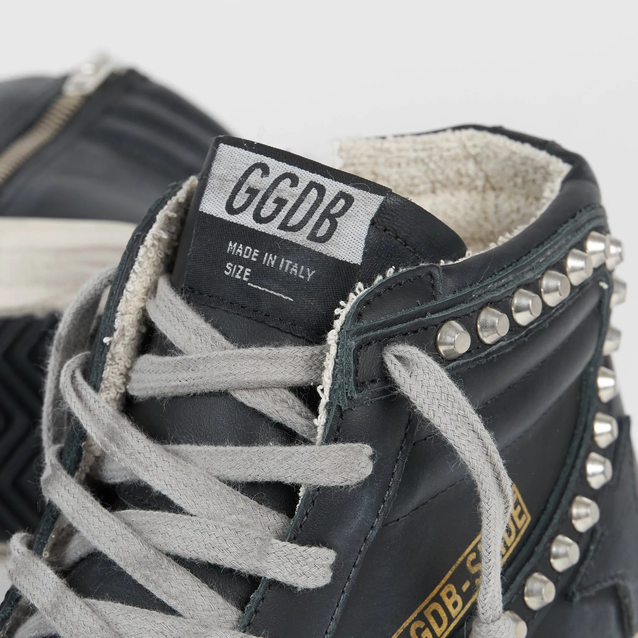 Golden Goose High Black Slide Sneakers With Studs