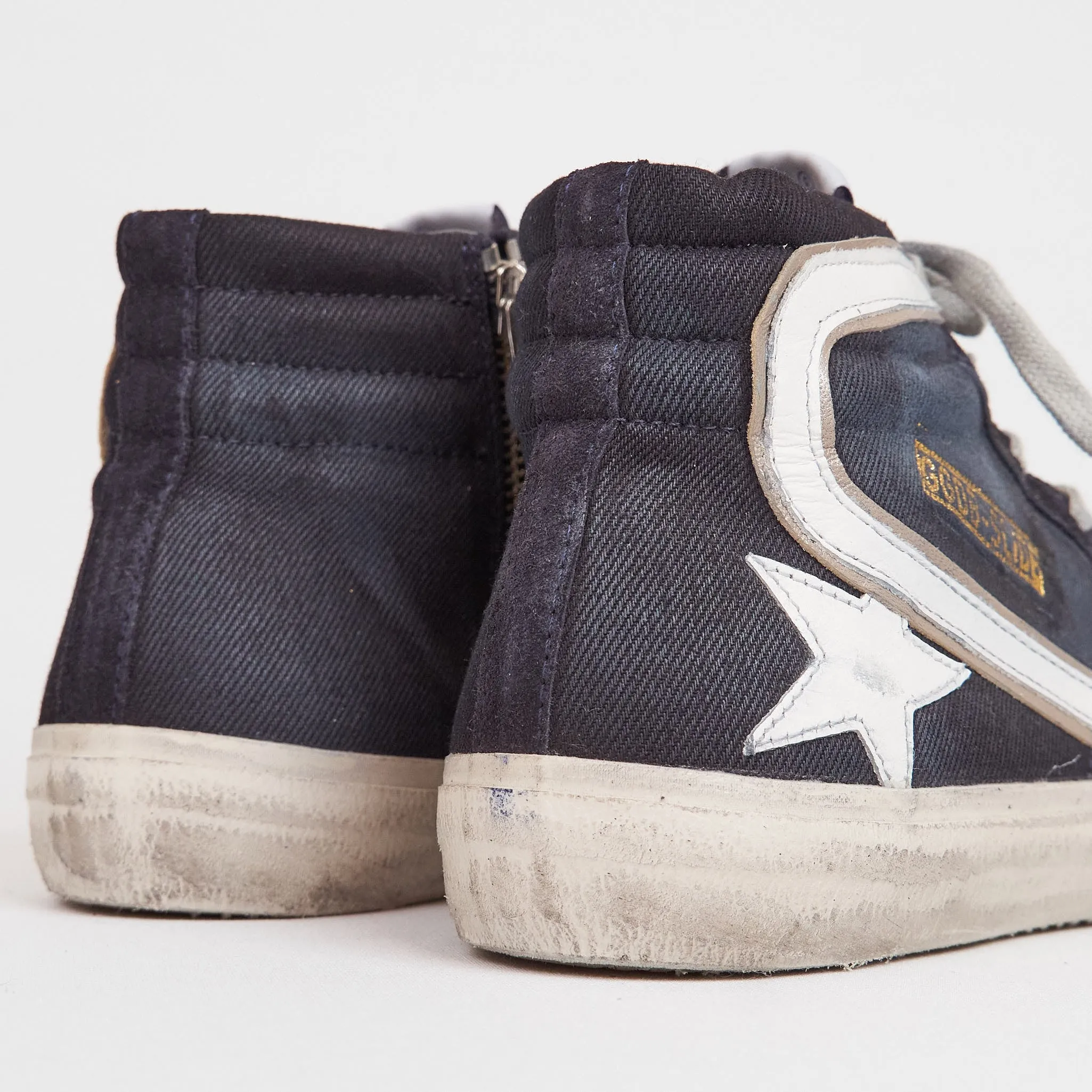 Golden Goose High Black Slide Sneakers With Studs