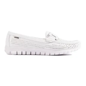 White Women's Openwork Moccasins by Goodin