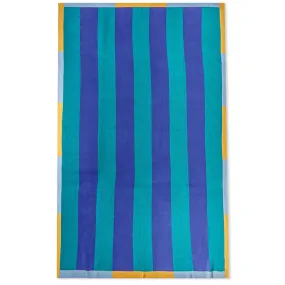 Green & Blue Striped Knit Throw by Dusen Dusen