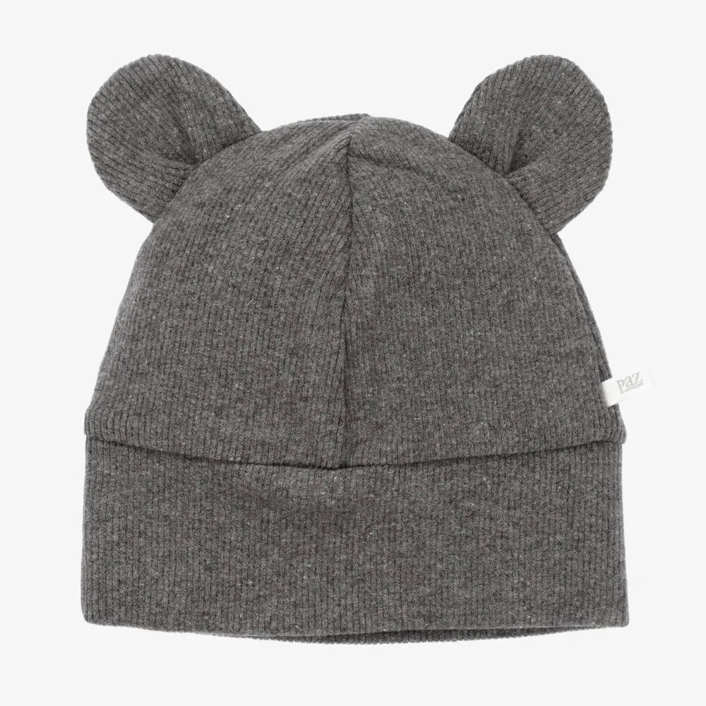 Grey Cotton Ears Baby Hat