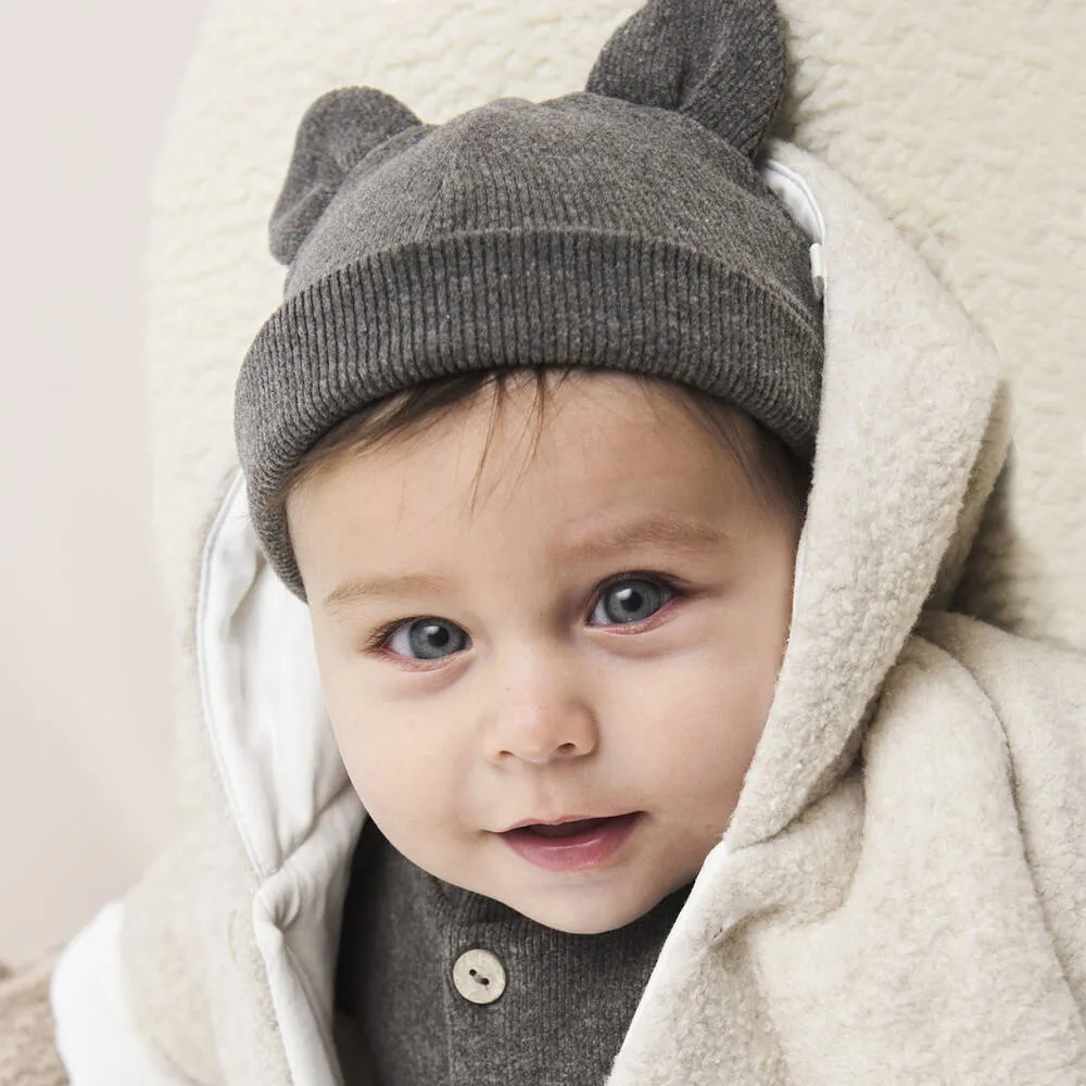 Grey Cotton Ears Baby Hat