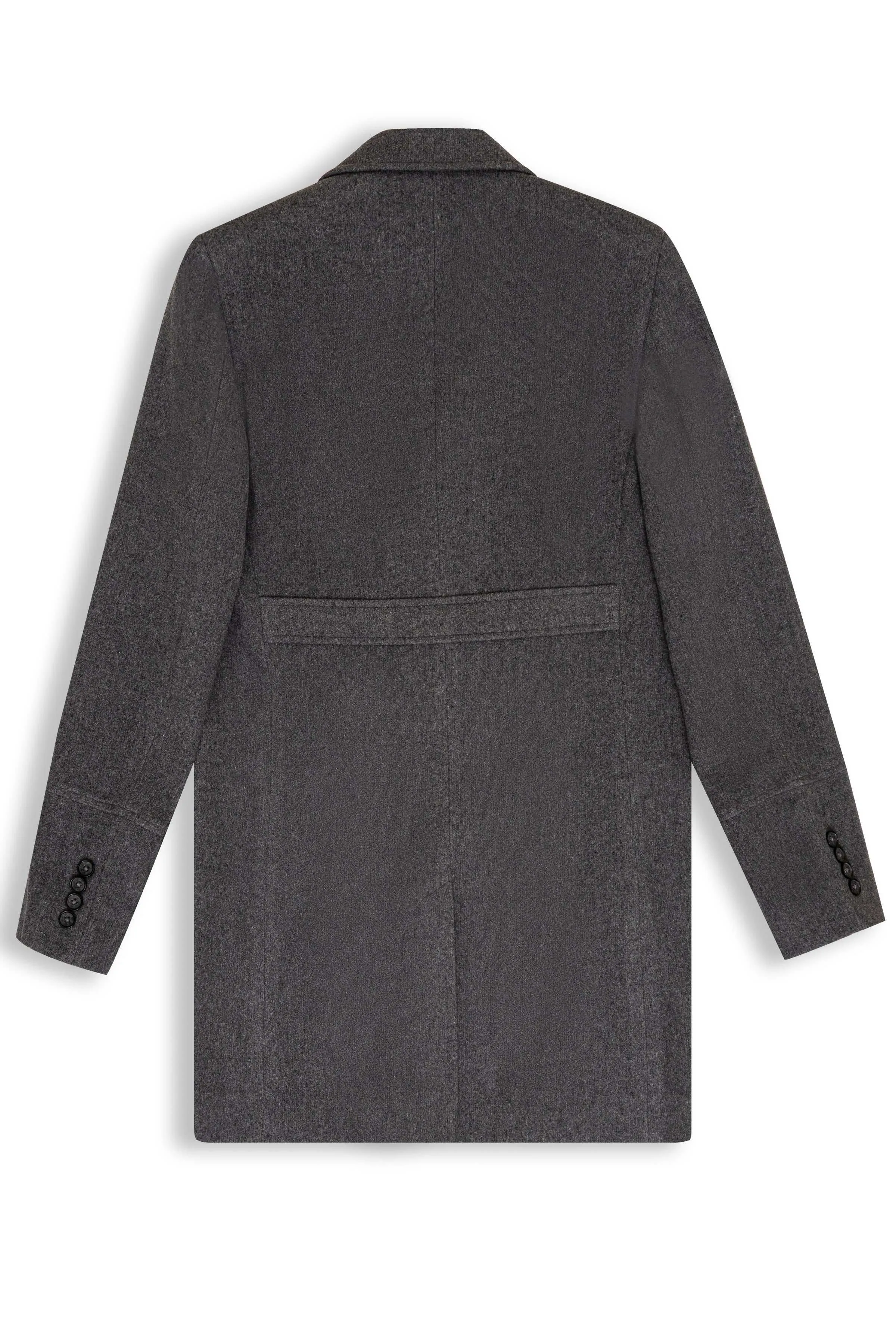 Grey Woolen Long Coat Double Breasted - Shop Now