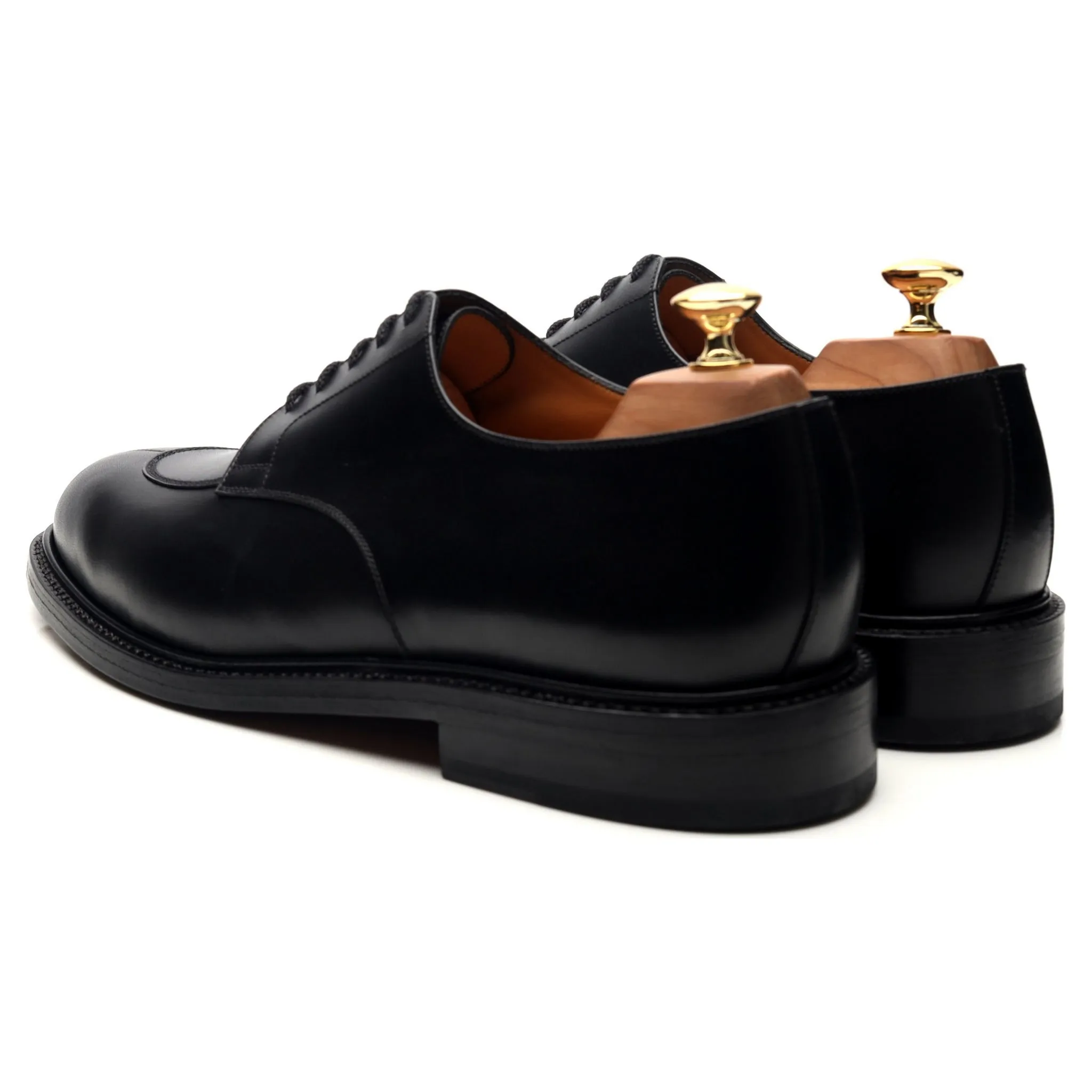 'Half-Hunt' Black Leather Split Toe Derby 10 D UK 10.5