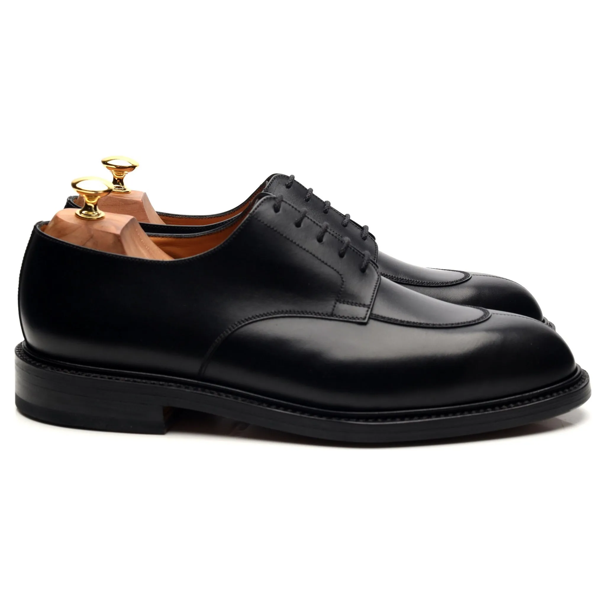 'Half-Hunt' Black Leather Split Toe Derby 10 D UK 10.5