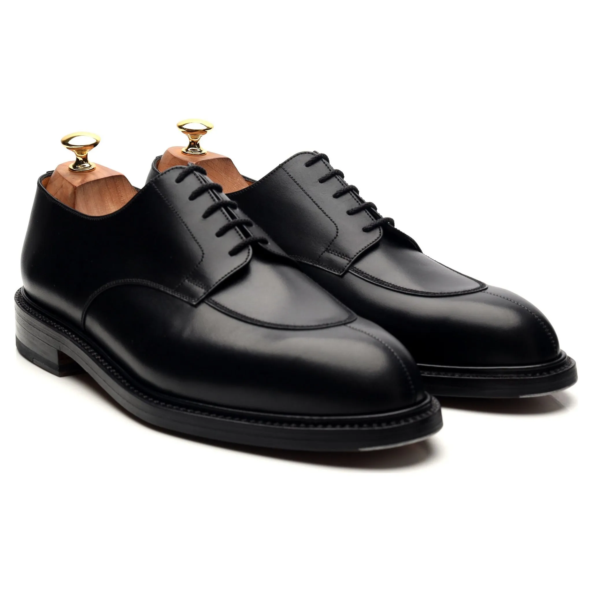 'Half-Hunt' Black Leather Split Toe Derby 10 D UK 10.5