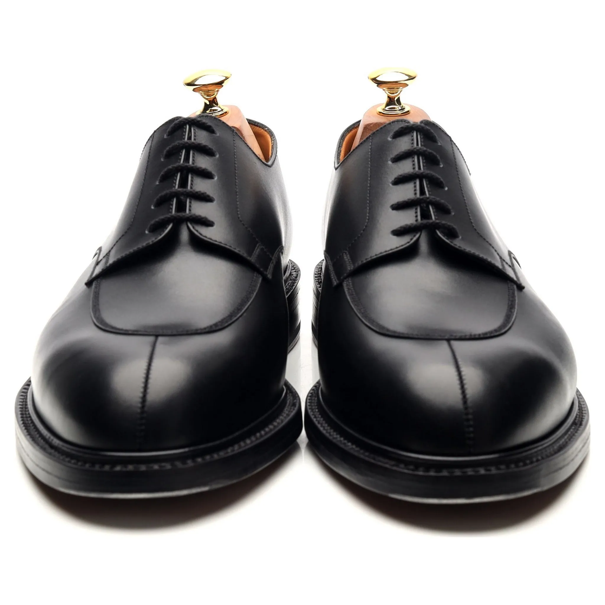 'Half-Hunt' Black Leather Split Toe Derby 10 D UK 10.5