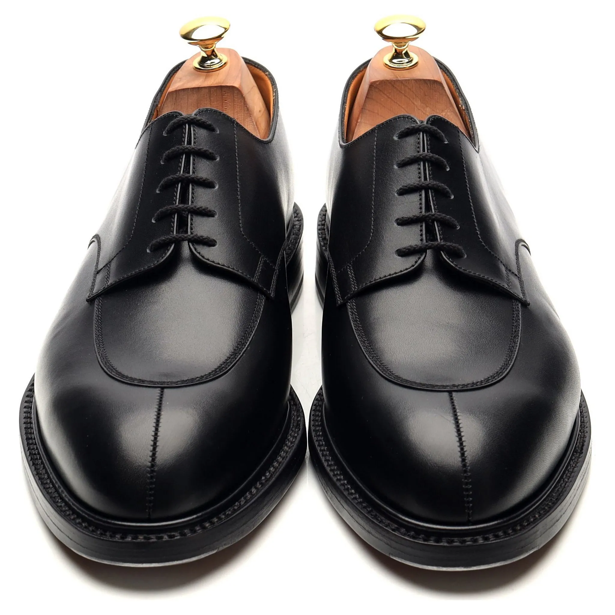 'Half-Hunt' Black Leather Split Toe Derby 10 D UK 10.5