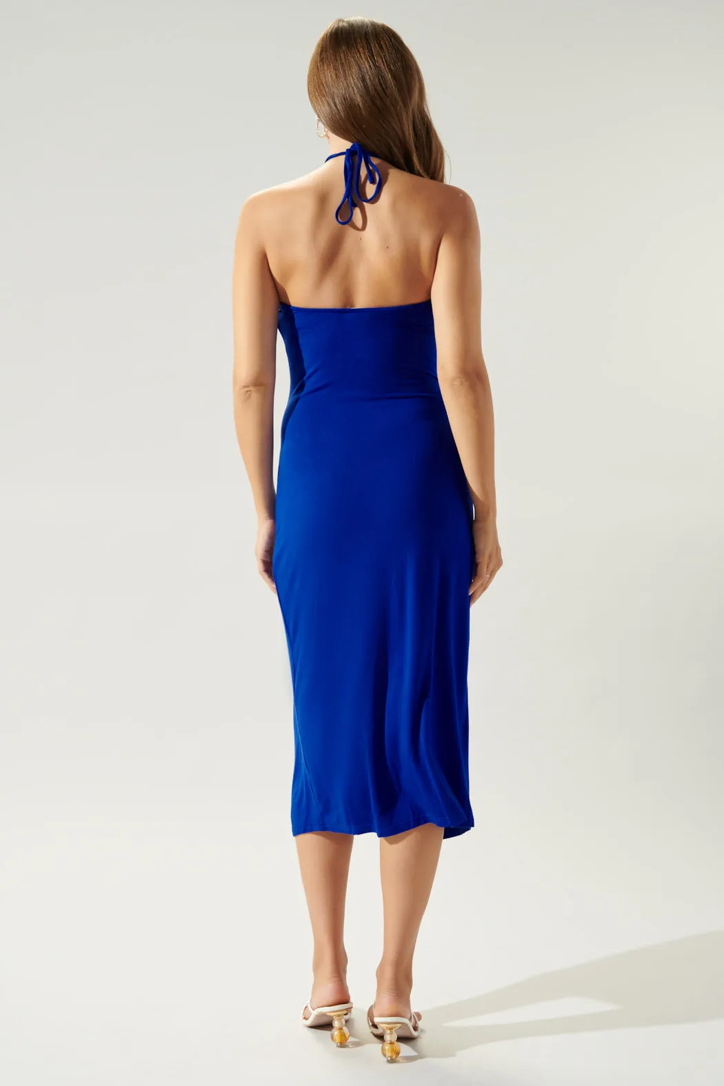 Harper Jersey Knit Halter Midi Dress