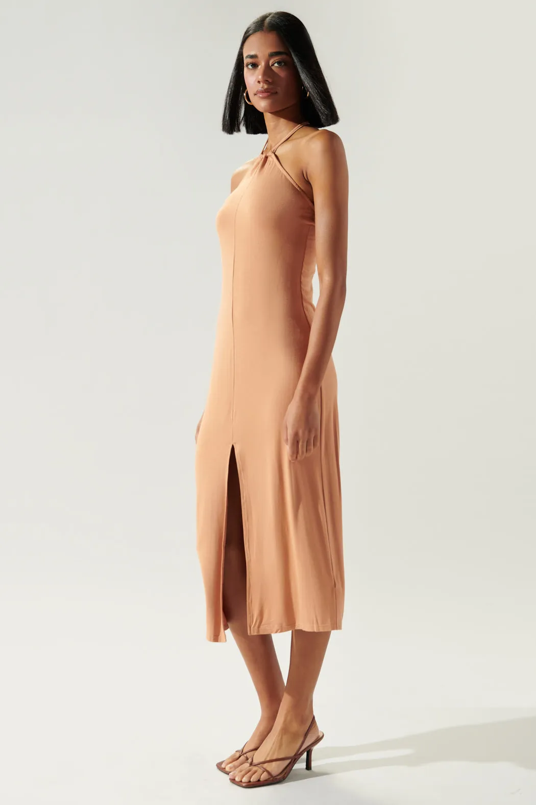 Harper Jersey Knit Halter Midi Dress