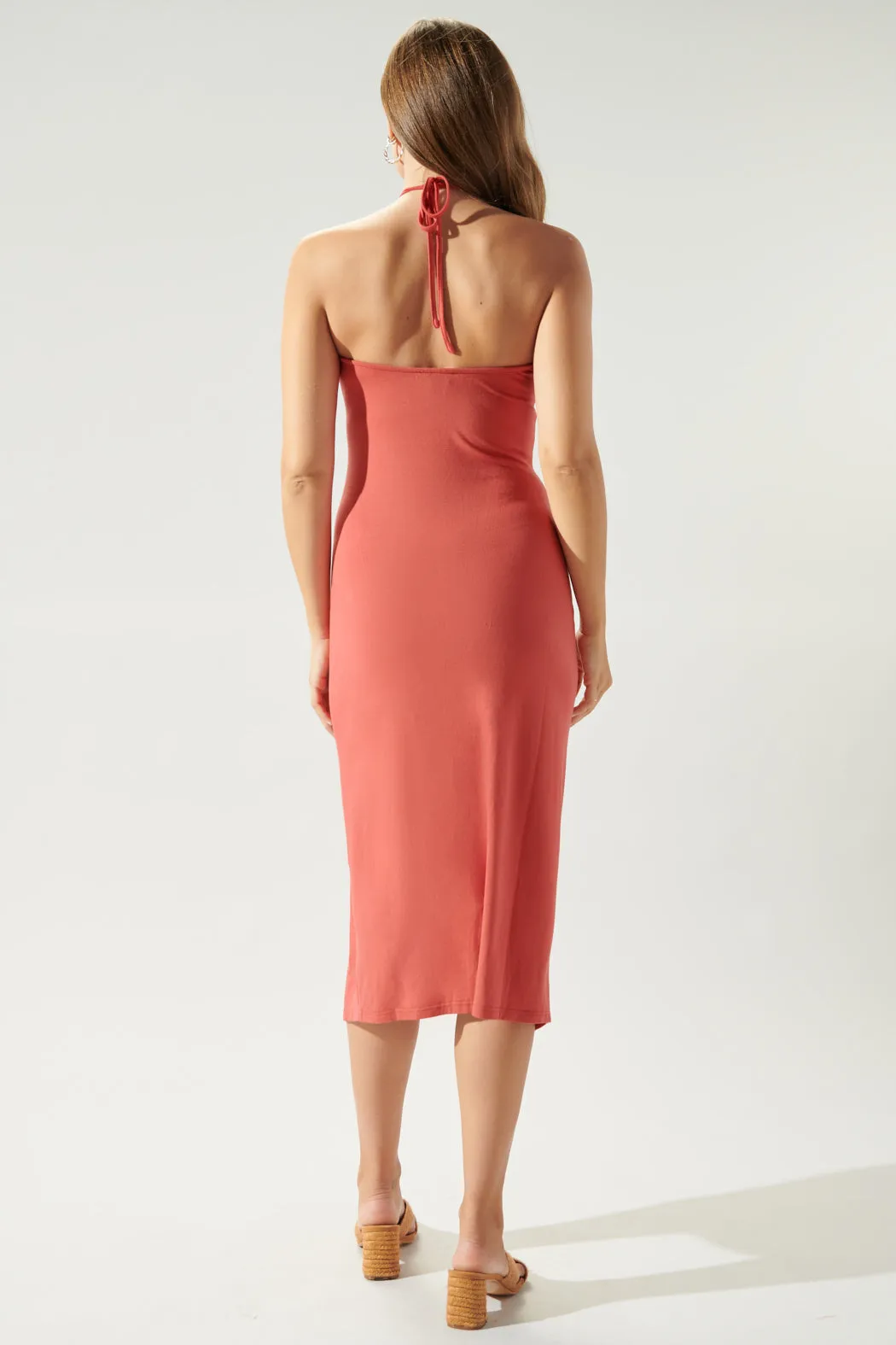 Harper Jersey Knit Halter Midi Dress