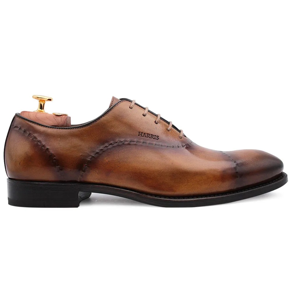 Brown Calfskin Lace-up Oxfords