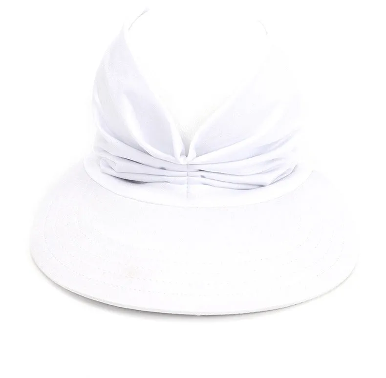 Haute Edition Women Ruched Stretchy Headband Sun Visor Hat