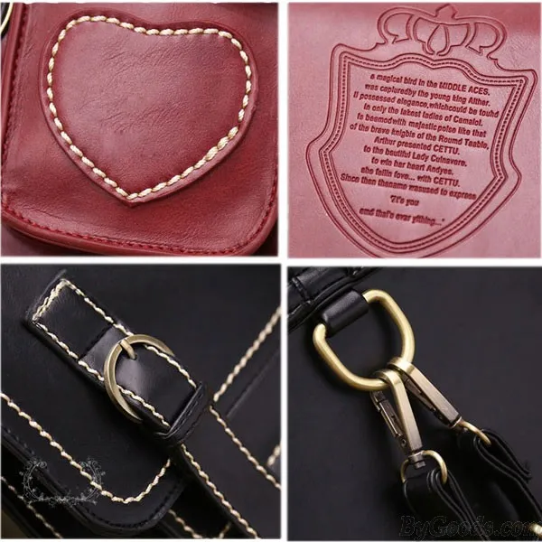 Heart-Shaped School Backpacks with Crown Design.