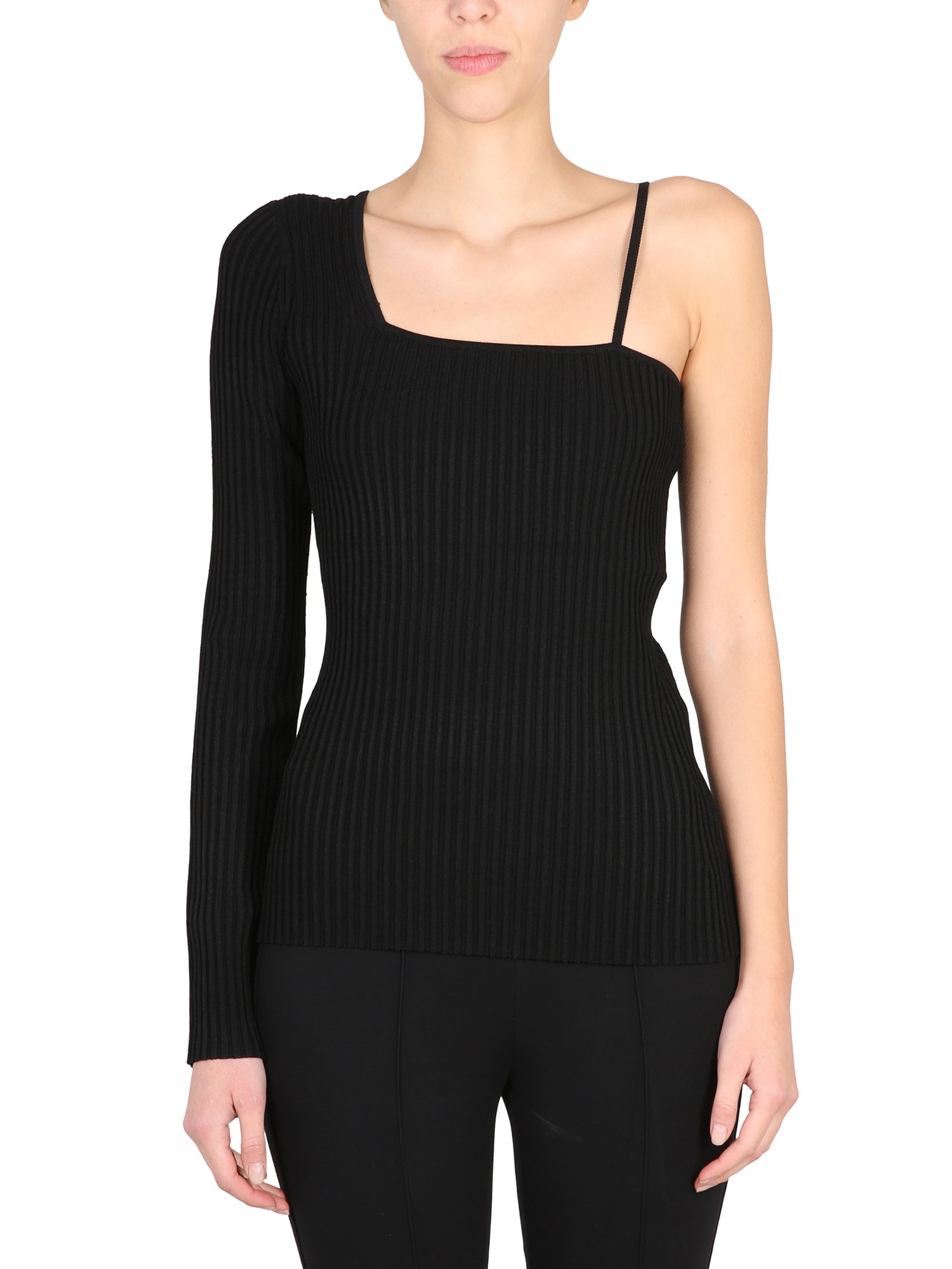 One-Shoulder Knit Top by Helmut Lang