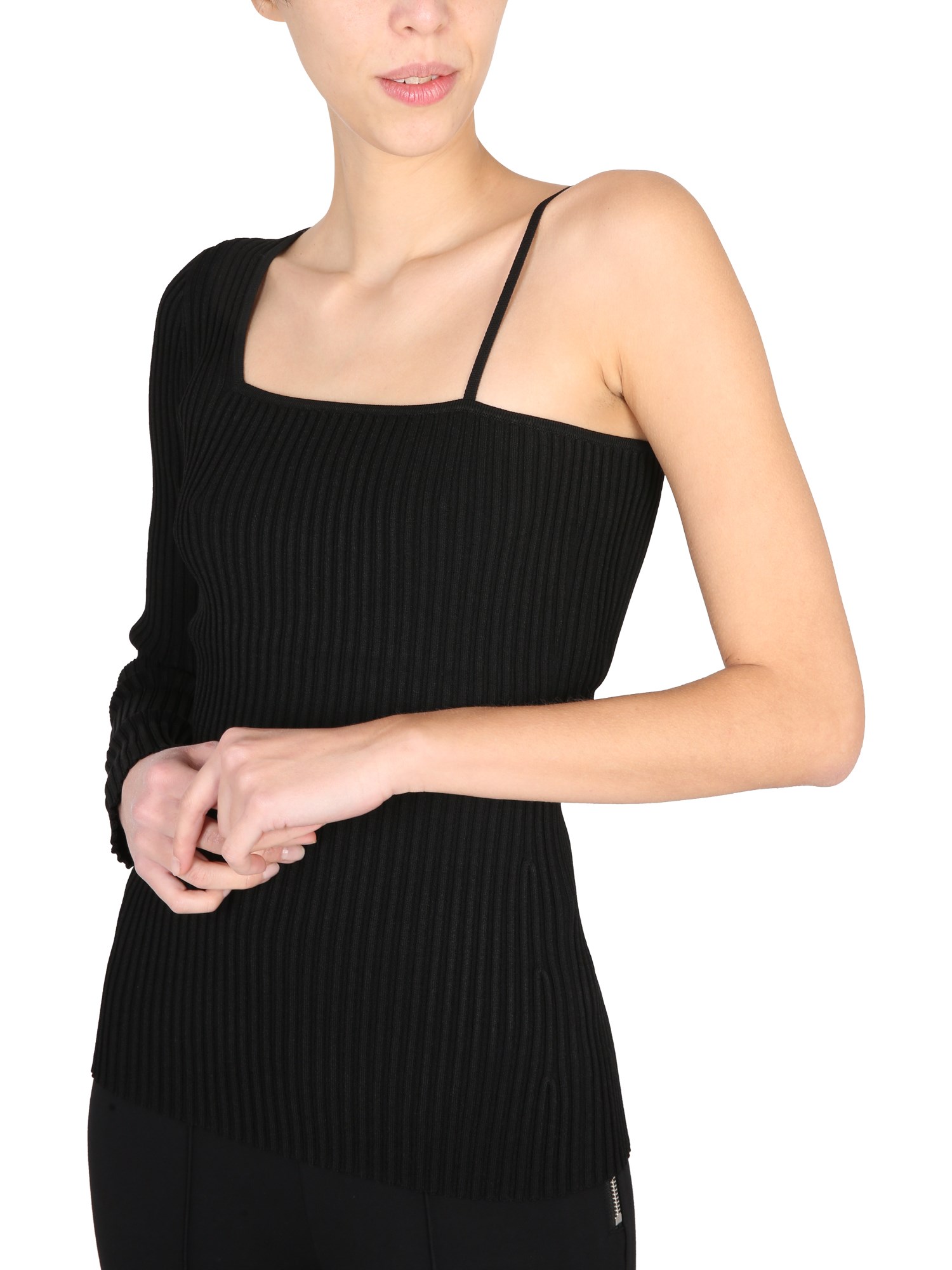 One-Shoulder Knit Top by Helmut Lang