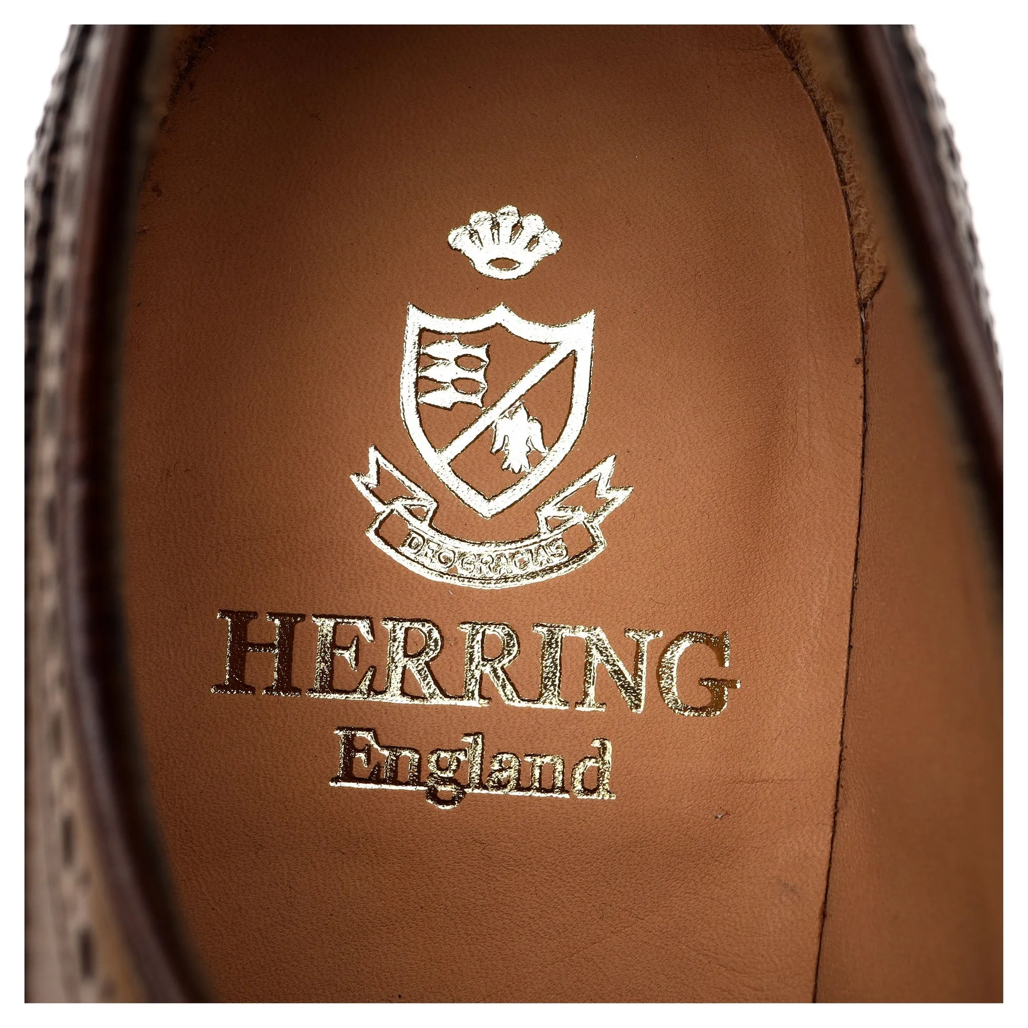 Herring 'Canning' Brown Leather Derby Brogues UK 9.5 F