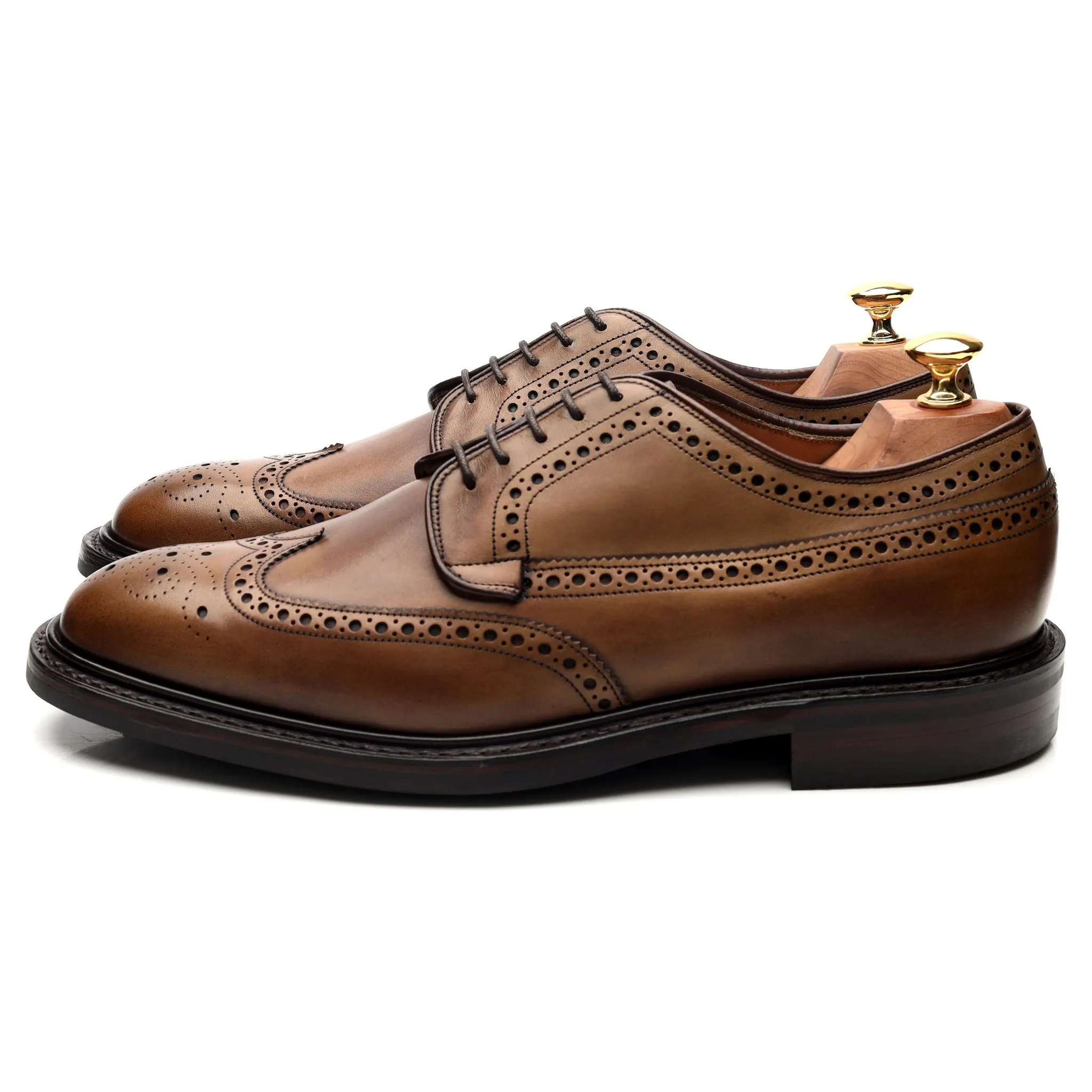 Herring 'Canning' Brown Leather Derby Brogues UK 9.5 F