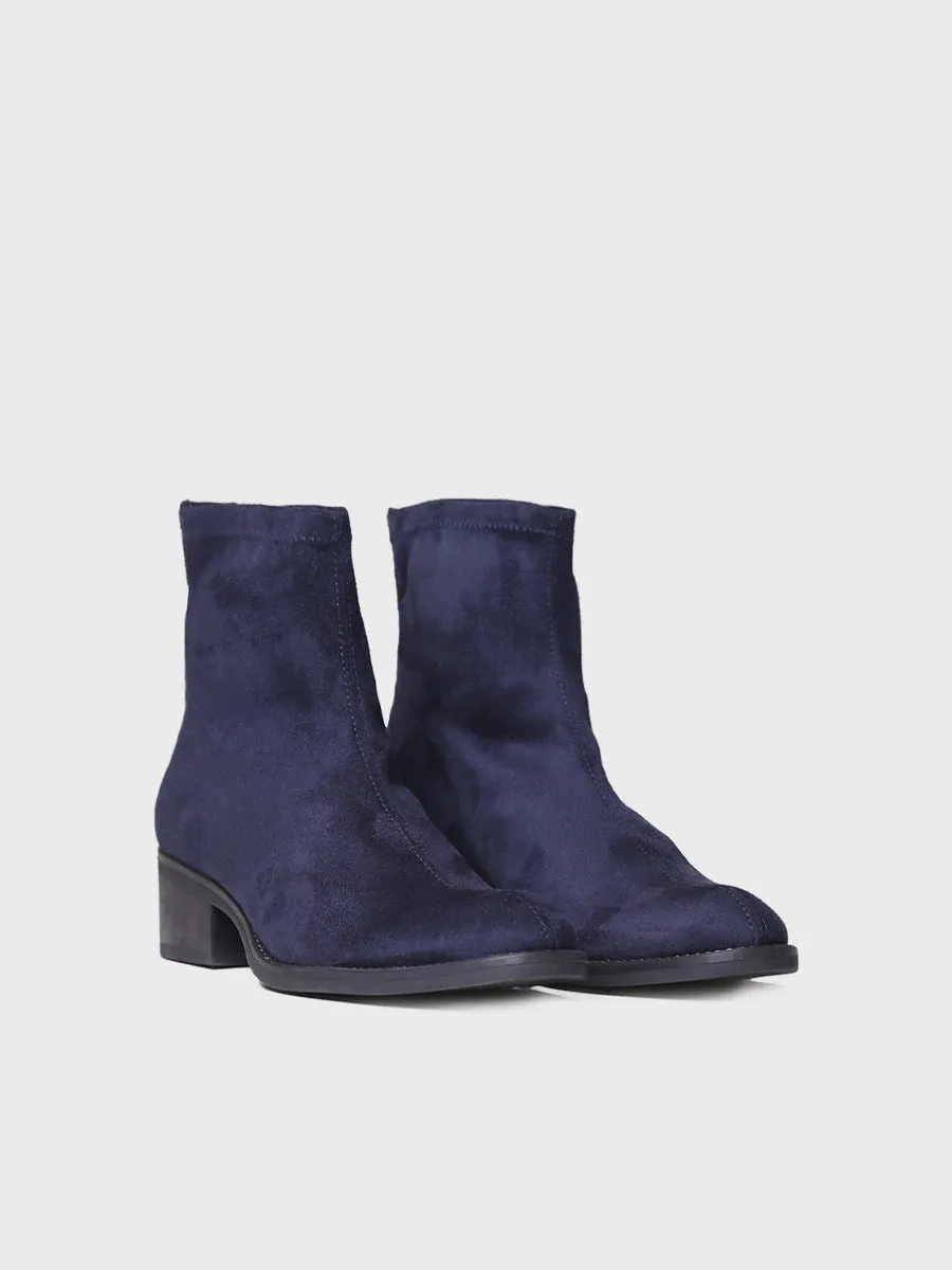 High boots for women in lycra in Navy - TULA-LA