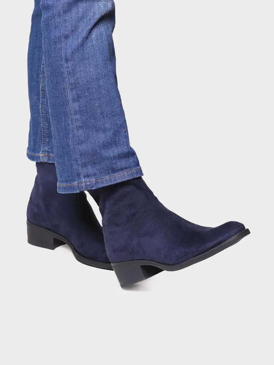 High boots for women in lycra in Navy - TULA-LA