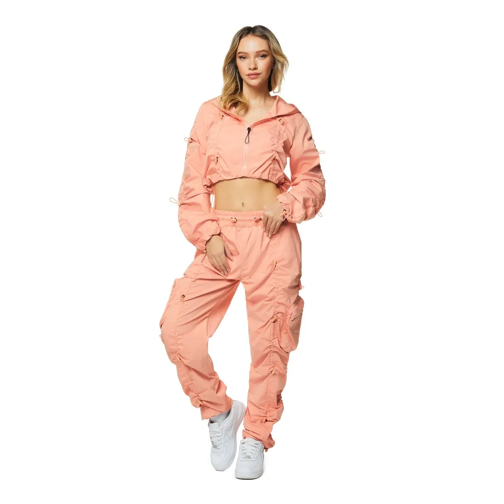 High Rise Multi Bungee Joggers - Sand Coral