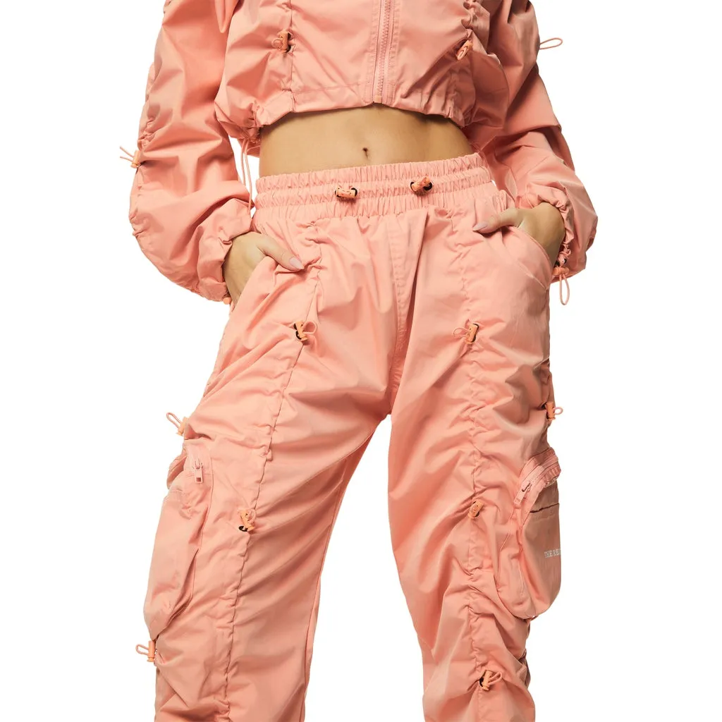 High Rise Multi Bungee Joggers - Sand Coral