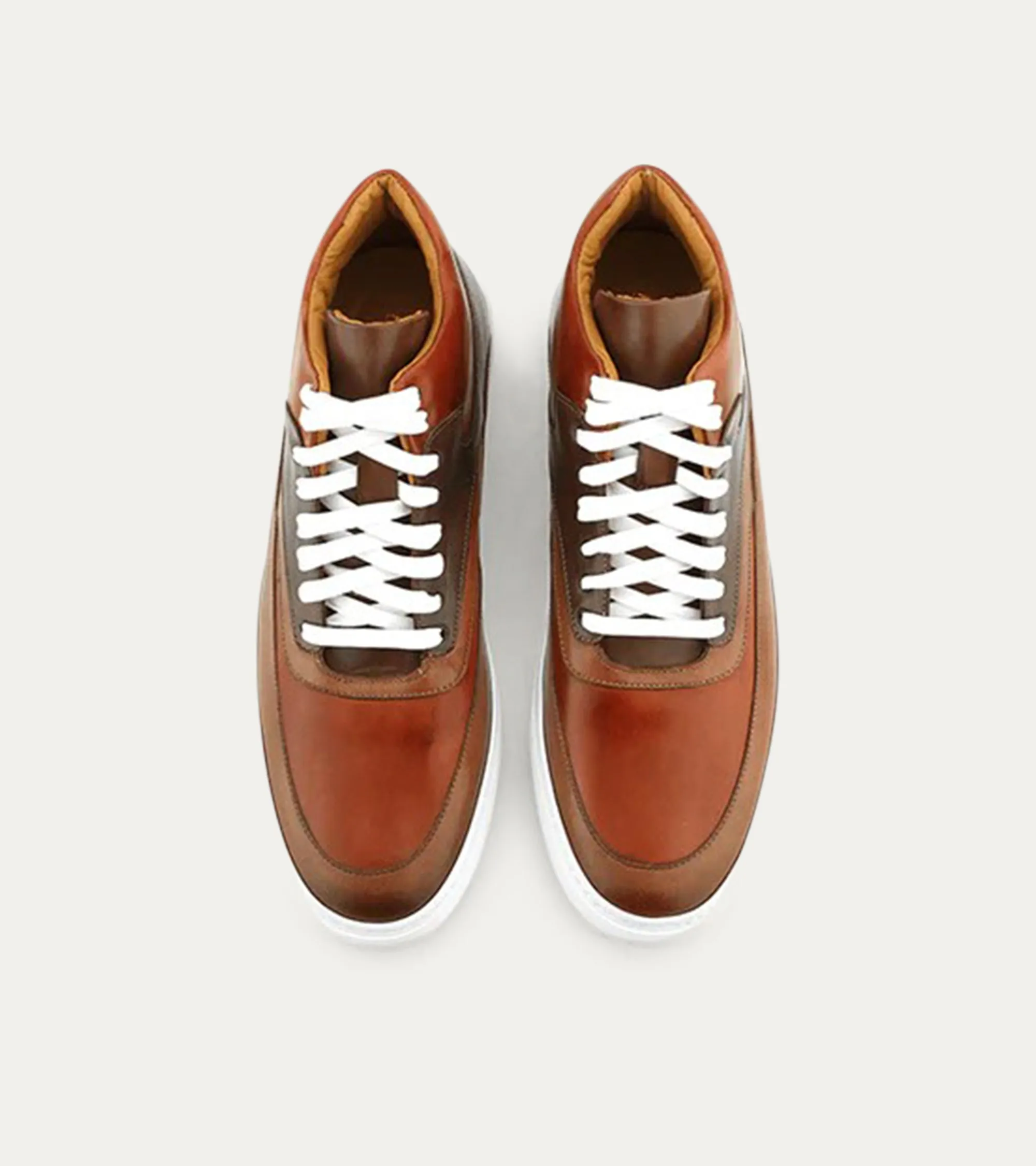 High Top Dress Sneakers In Cuoio & Cognac