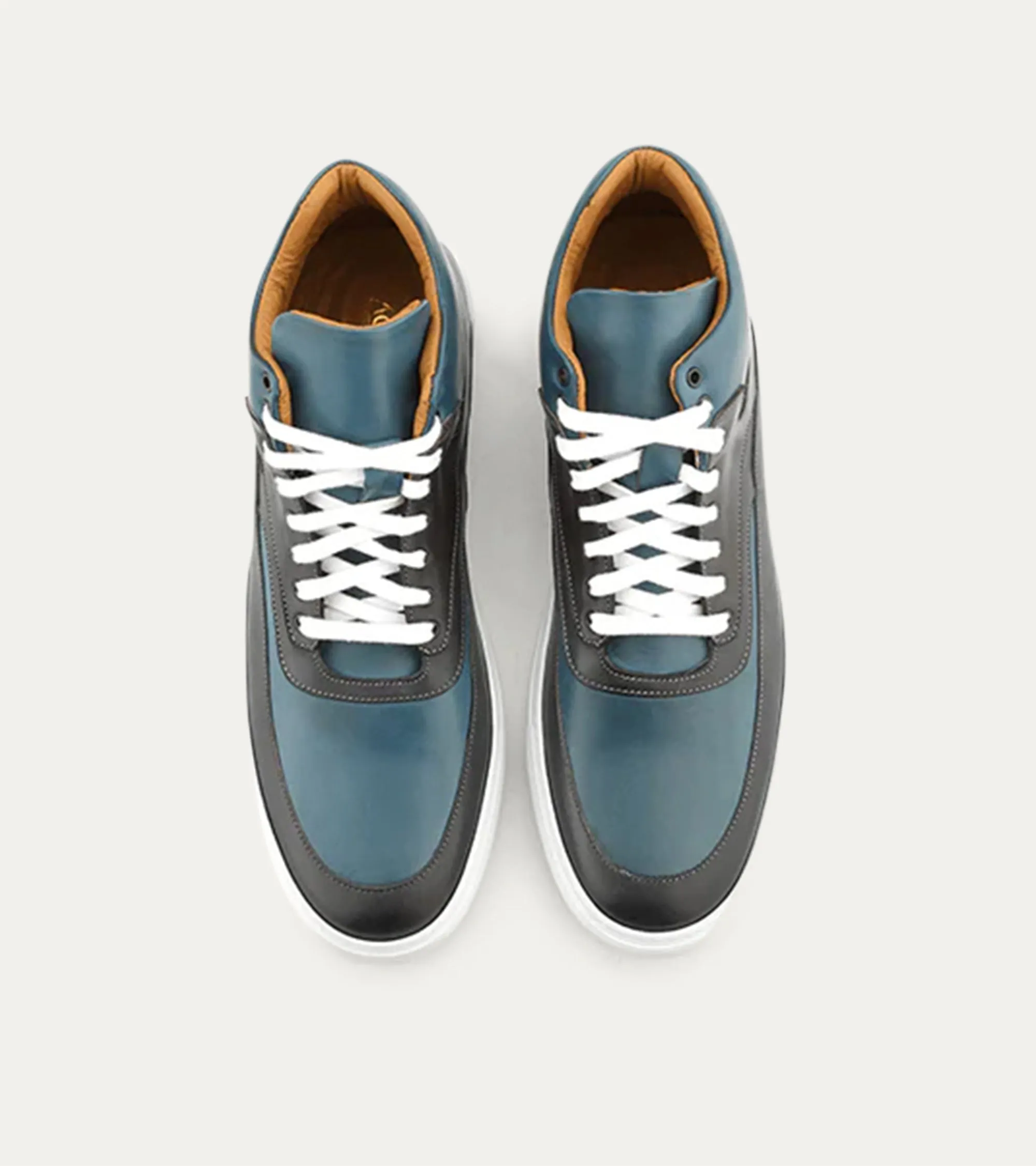 High Top Sneakers In Dk Blue & Cobalt