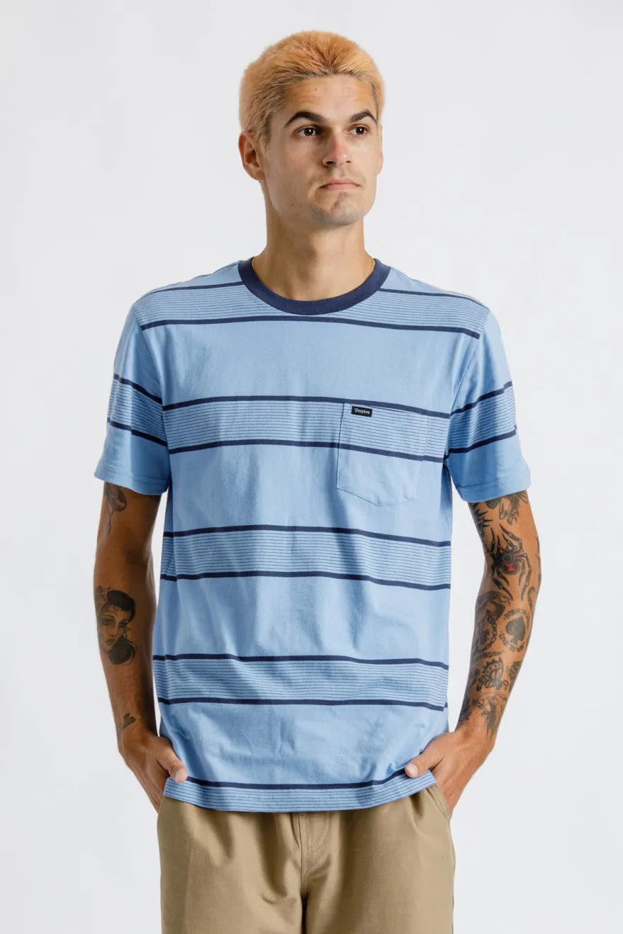 Hilt S/S Pocket Knit - Casa Blanca Blue/Washed Navy