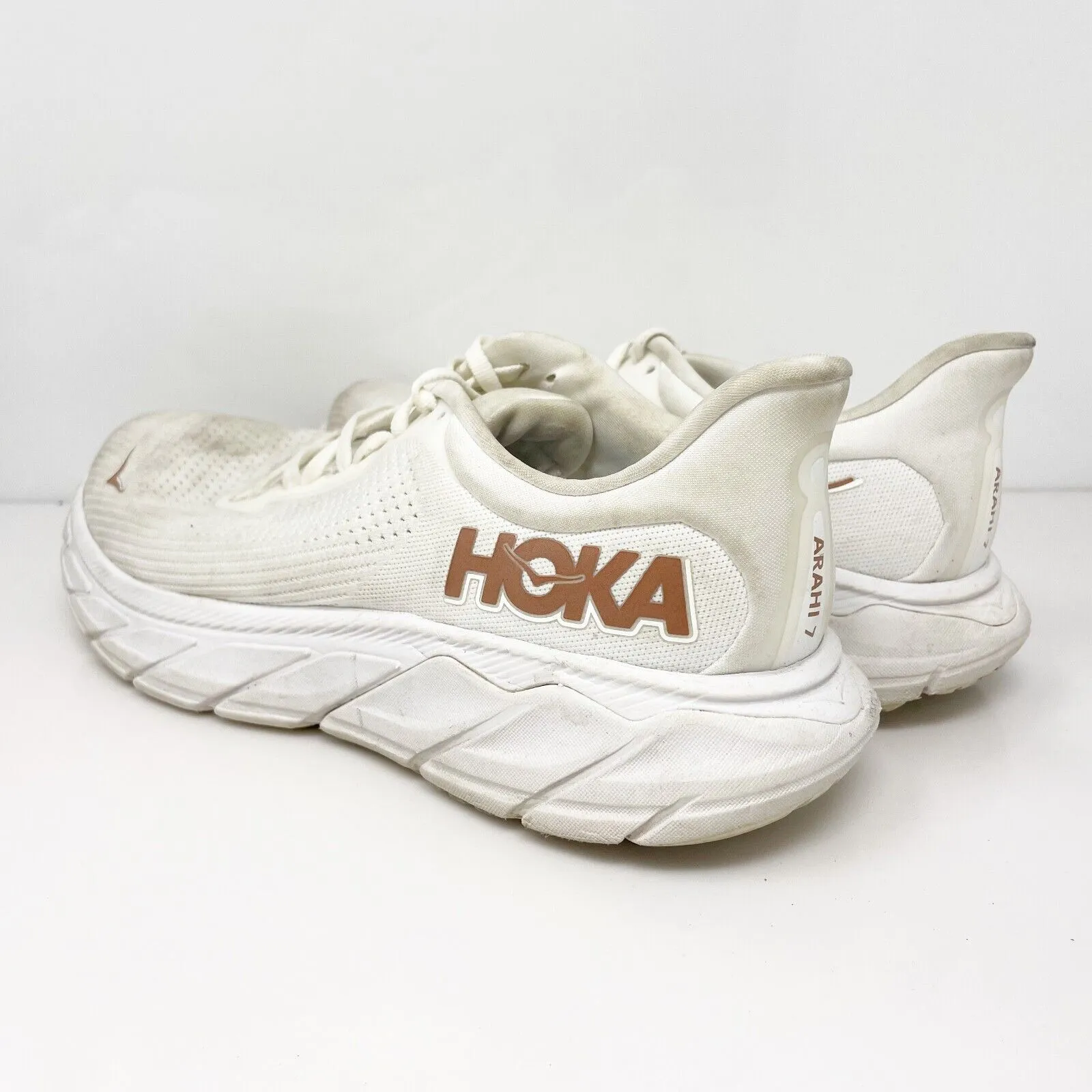 Hoka One One Womens Arahi 7 1147851 BSG White Running Shoes Sneakers Size 10 B