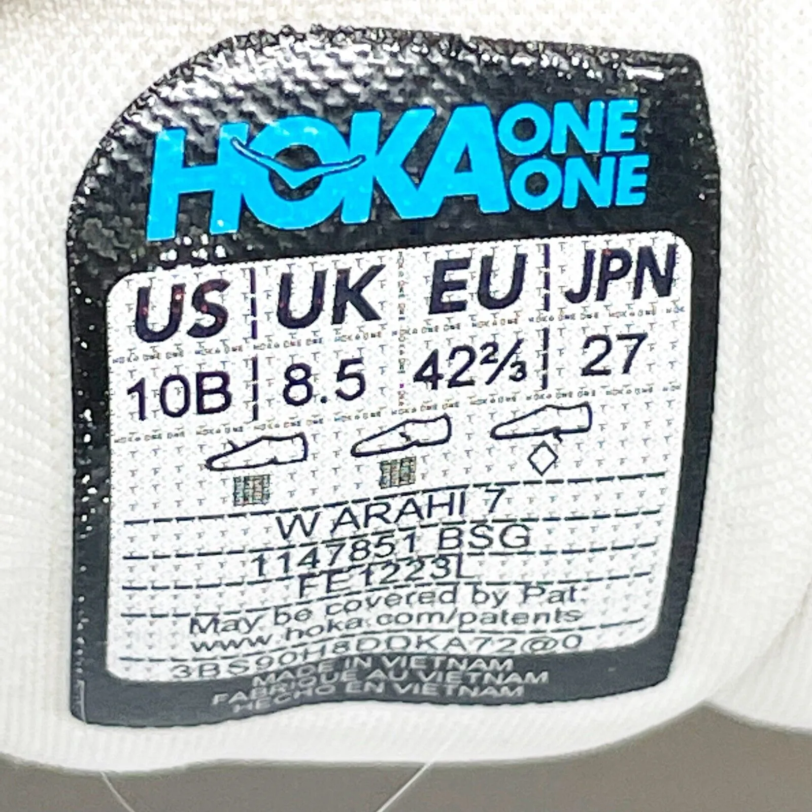 Hoka One One Womens Arahi 7 1147851 BSG White Running Shoes Sneakers Size 10 B