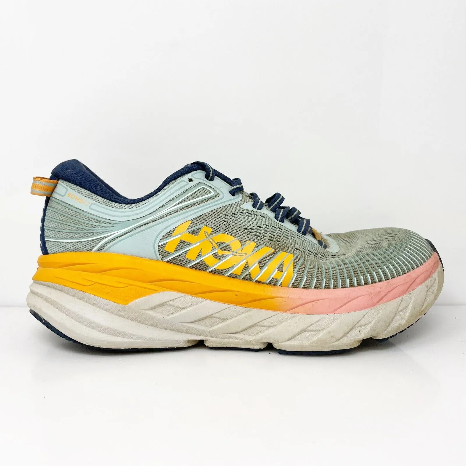 Hoka One One Womens Bondi 7 1110519 BHBI Blue Running Shoes Sneakers Size 7