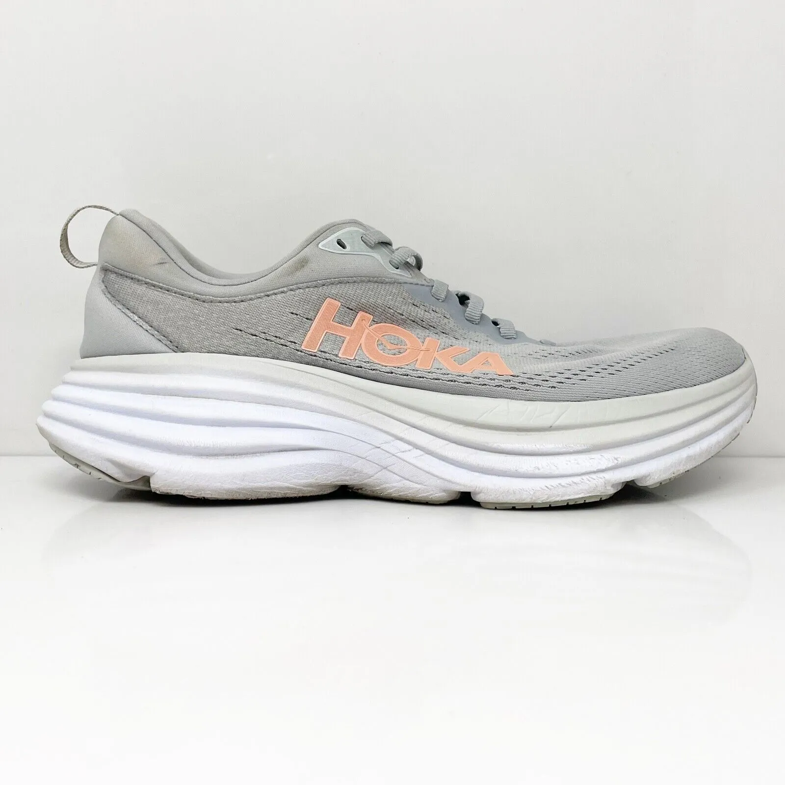 Hoka One One Womens Bondi 8 1127954 HMLR Gray Running Shoes Sneakers Size 9.5 D