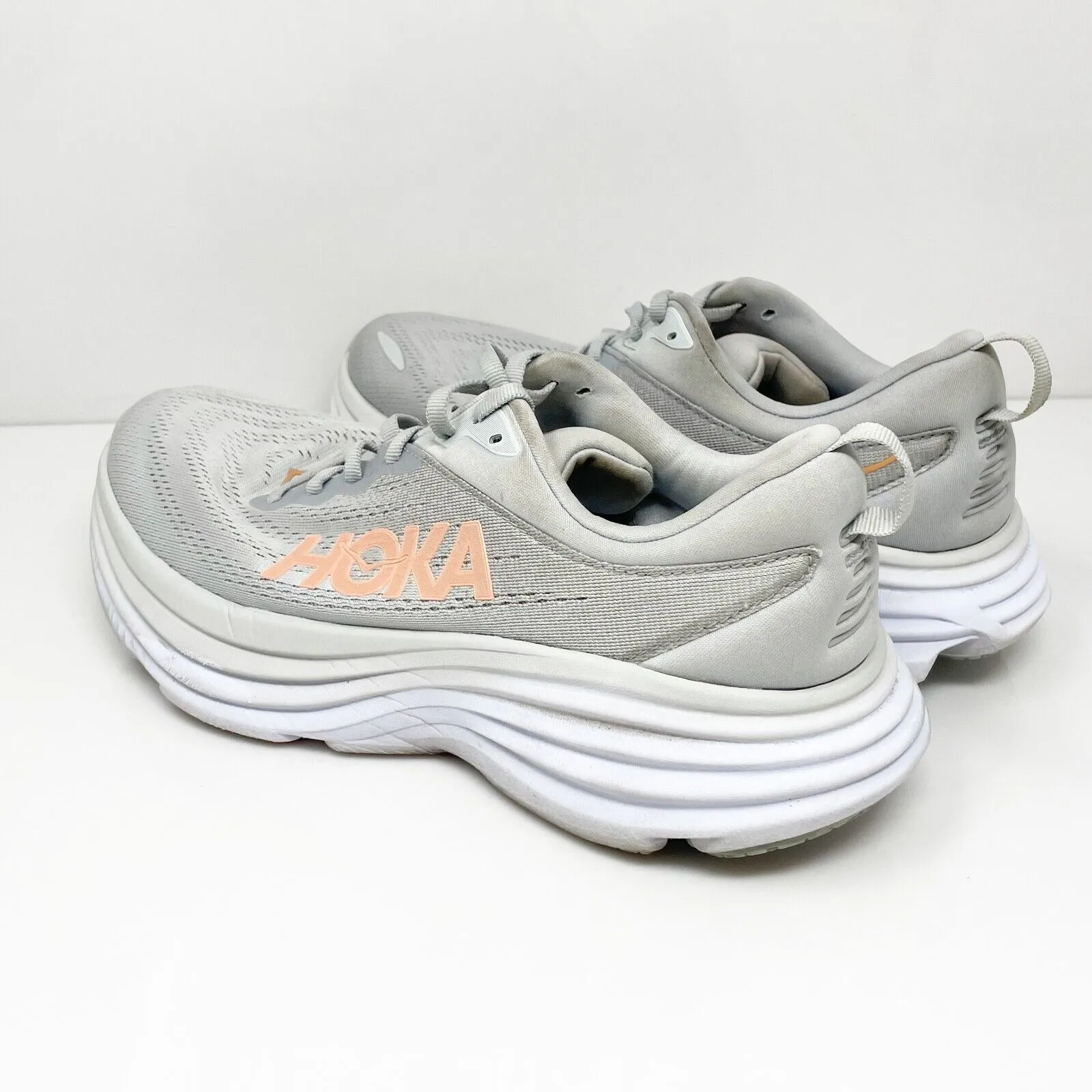 Hoka One One Womens Bondi 8 1127954 HMLR Gray Running Shoes Sneakers Size 9.5 D