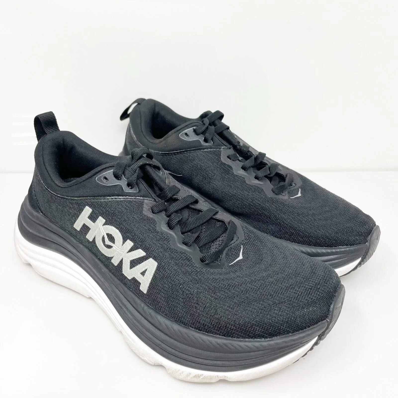 Hoka One One Womens Gaviota 5 1134235 BWHT Black Running Shoes Sneakers Sz 6.5 B