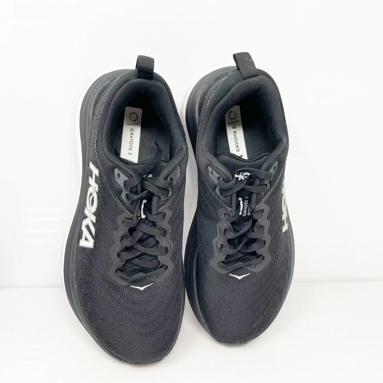 Hoka One One Womens Gaviota 5 1134235 BWHT Black Running Shoes Sneakers Sz 6.5 B