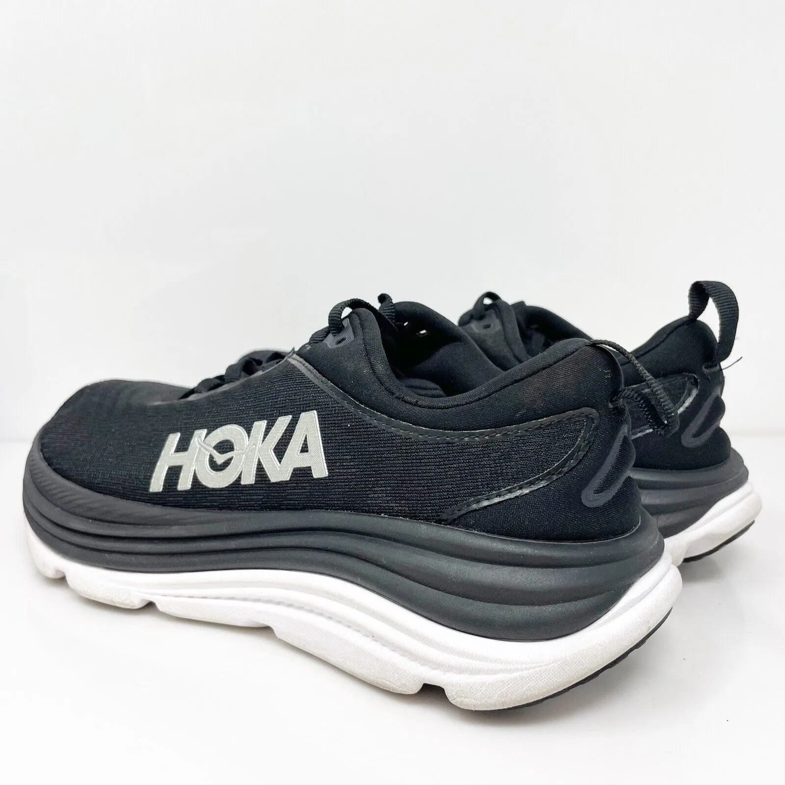 Hoka One One Womens Gaviota 5 1134235 BWHT Black Running Shoes Sneakers Sz 6.5 B