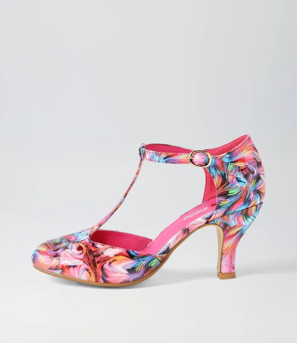 I LOVE BILLY Marie Bright Swirl Patent Pu Heels