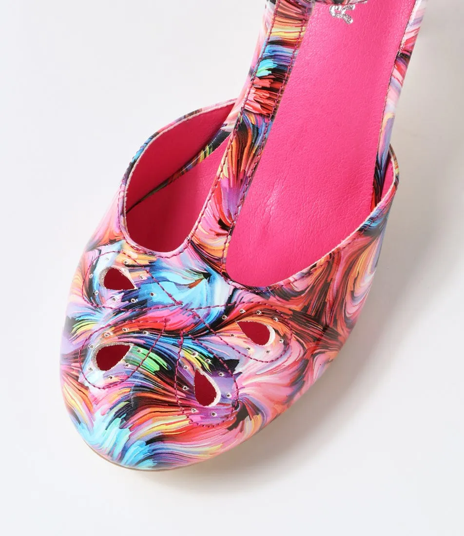 I LOVE BILLY Marie Bright Swirl Patent Pu Heels