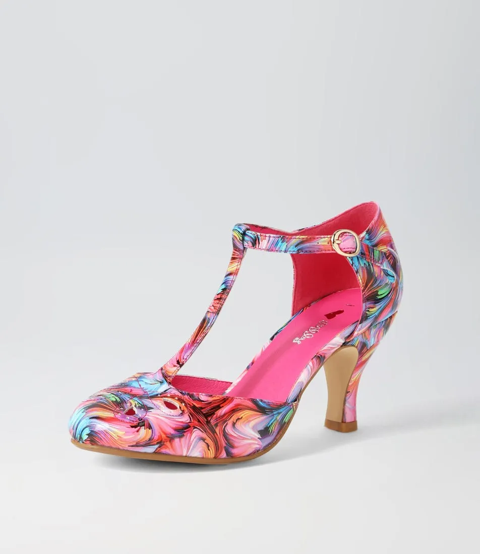 I LOVE BILLY Marie Bright Swirl Patent Pu Heels