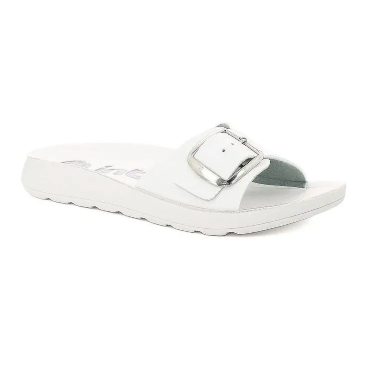 INBLU AG 03 Ciabatte Donna Slide Fascia Con Fibbia Bianco