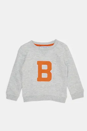 Infant Boys Grey Jacquard Sweatshirt